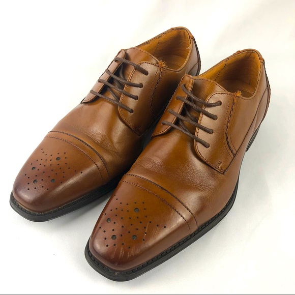 Stacy Adam’s Brogue Wig Tip Cap Toe Men’s 8.5 Leather Shoe 25245 - Picture 1 of 8